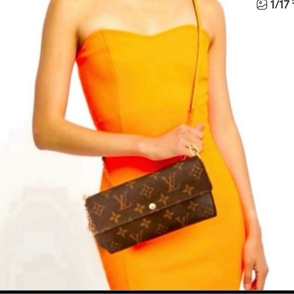 Louis Vuitton Handbags - Louis Vuitton Monogram Portefeiulle Sarah Long Bifold Wallet Brown converted